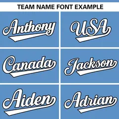 Light Blue White Authentic Full-Button Baseball Jersey 3