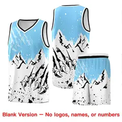 Light Blue White Beast Pattern Sports Basketball Jersey 7