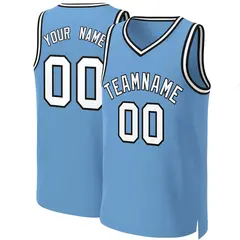 Light Blue White-Black Classic Basketball Jersey