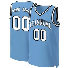 Light Blue White-Black Classic Basketball Jersey 1