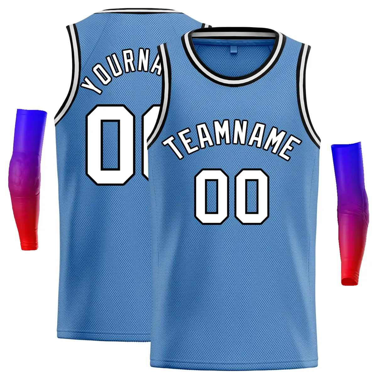 Light Blue White-Black Classic Casual Basketball Jersey