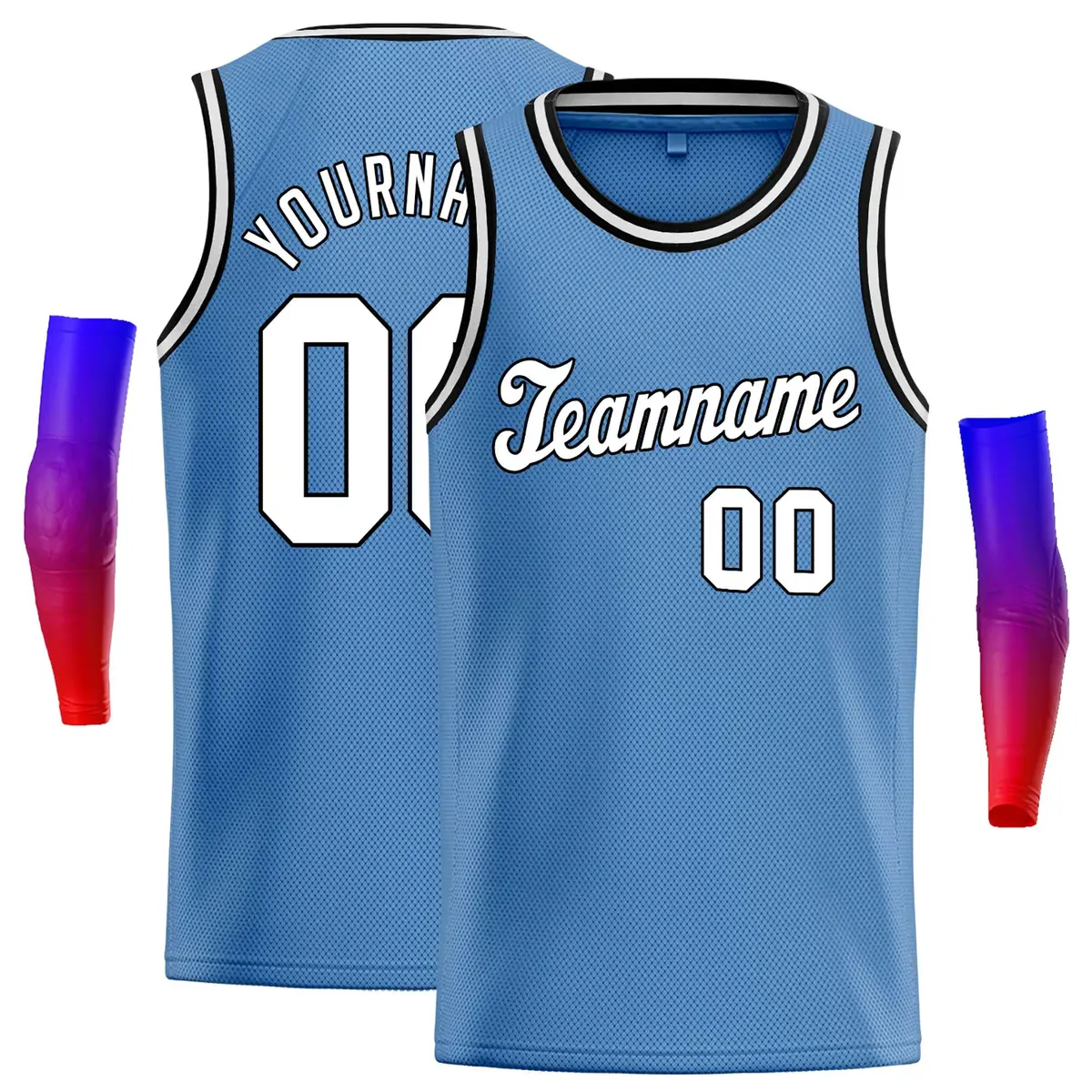 Light Blue White-Black Classic Casual Basketball Jersey
