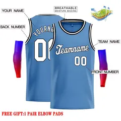 Light Blue White-Black Classic Casual Basketball Jersey 2