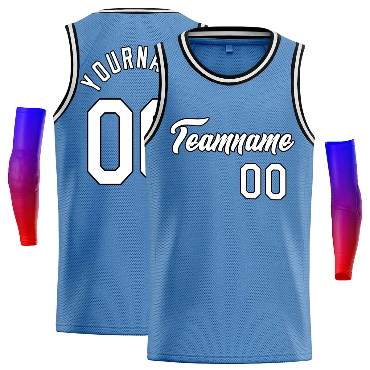 Light Blue White-Black Classic Casual Basketball Jersey