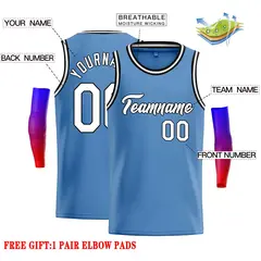Light Blue White-Black Classic Casual Basketball Jersey 2