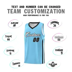 Light Blue White-Black Classic Sets Basketball Jersey 4