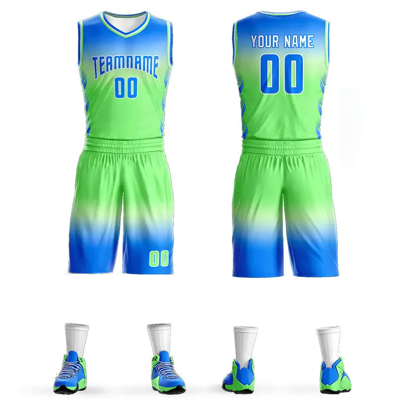 Light Blue White Blue-White Gradient Basketball Jersey
