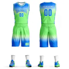 Light Blue White Blue-White Gradient Basketball Jersey