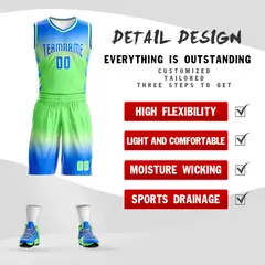 Light Blue White Blue-White Gradient Basketball Jersey 2