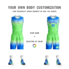 Light Blue White Blue-White Gradient Basketball Jersey 3