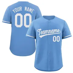 Light Blue White Classic Authentic Baseball Jersey 1