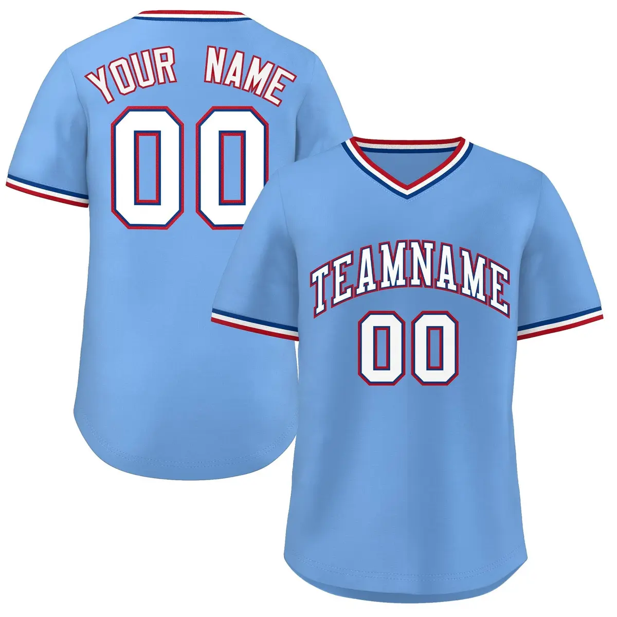 Light Blue White Classic Authentic Pullover Baseball Jersey