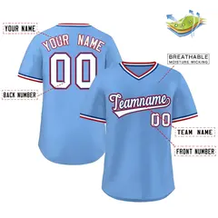 Light Blue White Classic Authentic Pullover Baseball Jersey 2