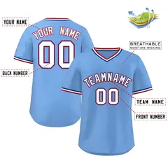 Light Blue White Classic Authentic Pullover Baseball Jersey 2