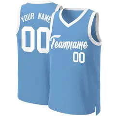 Light Blue White Classic Basketball Jersey