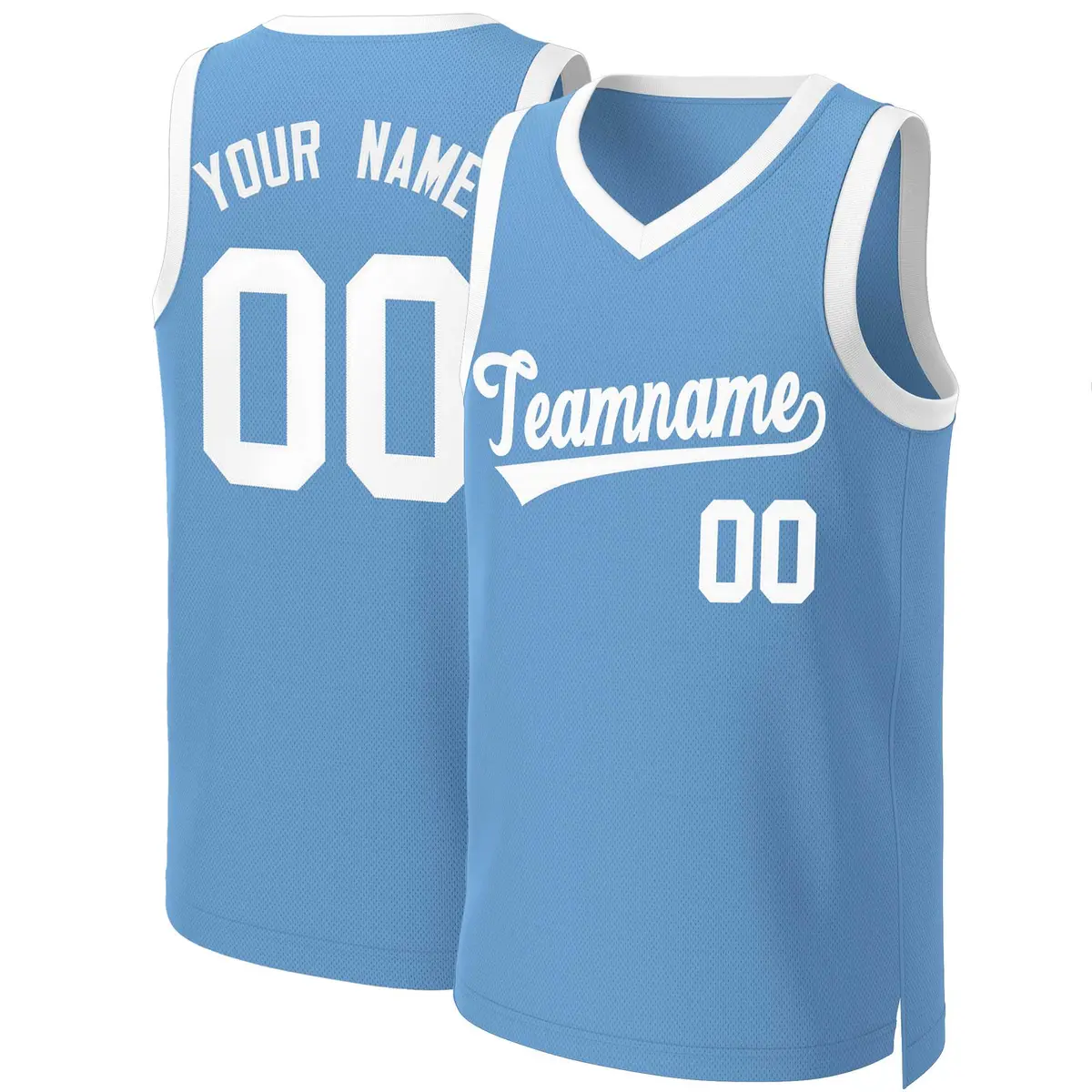Light Blue White Classic Basketball Jersey