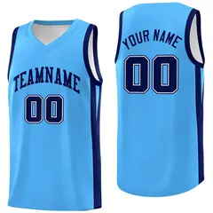 Light Blue White Classic Mesh Sport Basketball Jersey