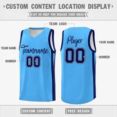 Light Blue White Classic Mesh Sport Basketball Jersey 2