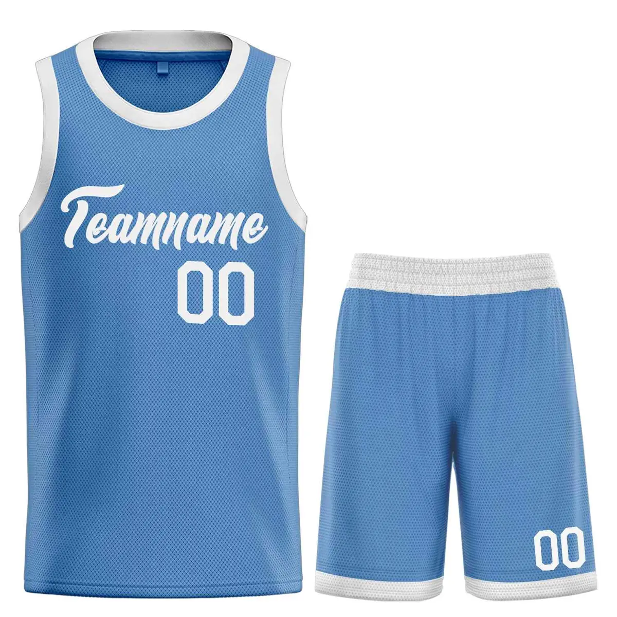 Light Blue White Classic Sports Uniform Basketball Jersey