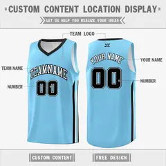 Light Blue White Classic Tops Mesh Bull Basketball Jersey 2