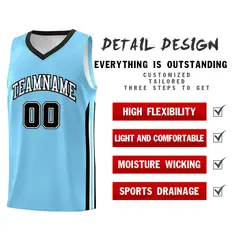 Light Blue White Classic Tops Mesh Bull Basketball Jersey 4