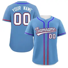 Light Blue White Gradient Ribbed Authentic Baseball Jersey 1