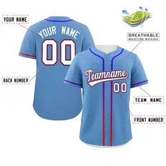 Light Blue White Gradient Ribbed Authentic Baseball Jersey 2