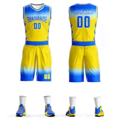 Light Blue White Light Blue-White Gradient Basketball Jersey