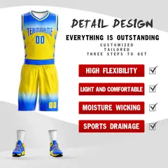 Light Blue White Light Blue-White Gradient Basketball Jersey 2
