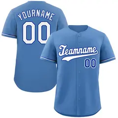 Light Blue White Navy Hook Classic Authentic Baseball Jersey 1