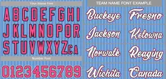 Light Blue White-Pink Stripe Fashion Baseball Jersey 2