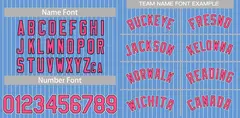 Light Blue White-Pink Stripe Fashion Baseball Jersey 3