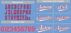 Light Blue White-Pink Stripe Fashion Baseball Jersey 2