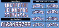 Light Blue White-Red Striped Two-Button Softball Jersey 3
