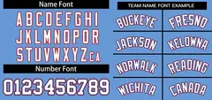 Light Blue White-Red Striped Two-Button Softball Jersey 3