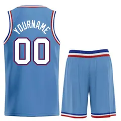 Light Blue White-Royal Bull Classic Sets Basketball Jersey 2