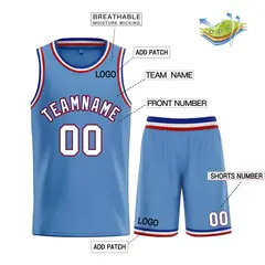 Light Blue White-Royal Bull Classic Sets Basketball Jersey 3
