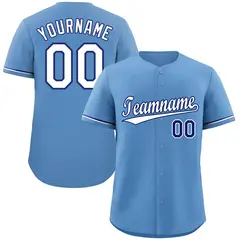 Light Blue White-Royal Classic Authentic Baseball Jersey 1
