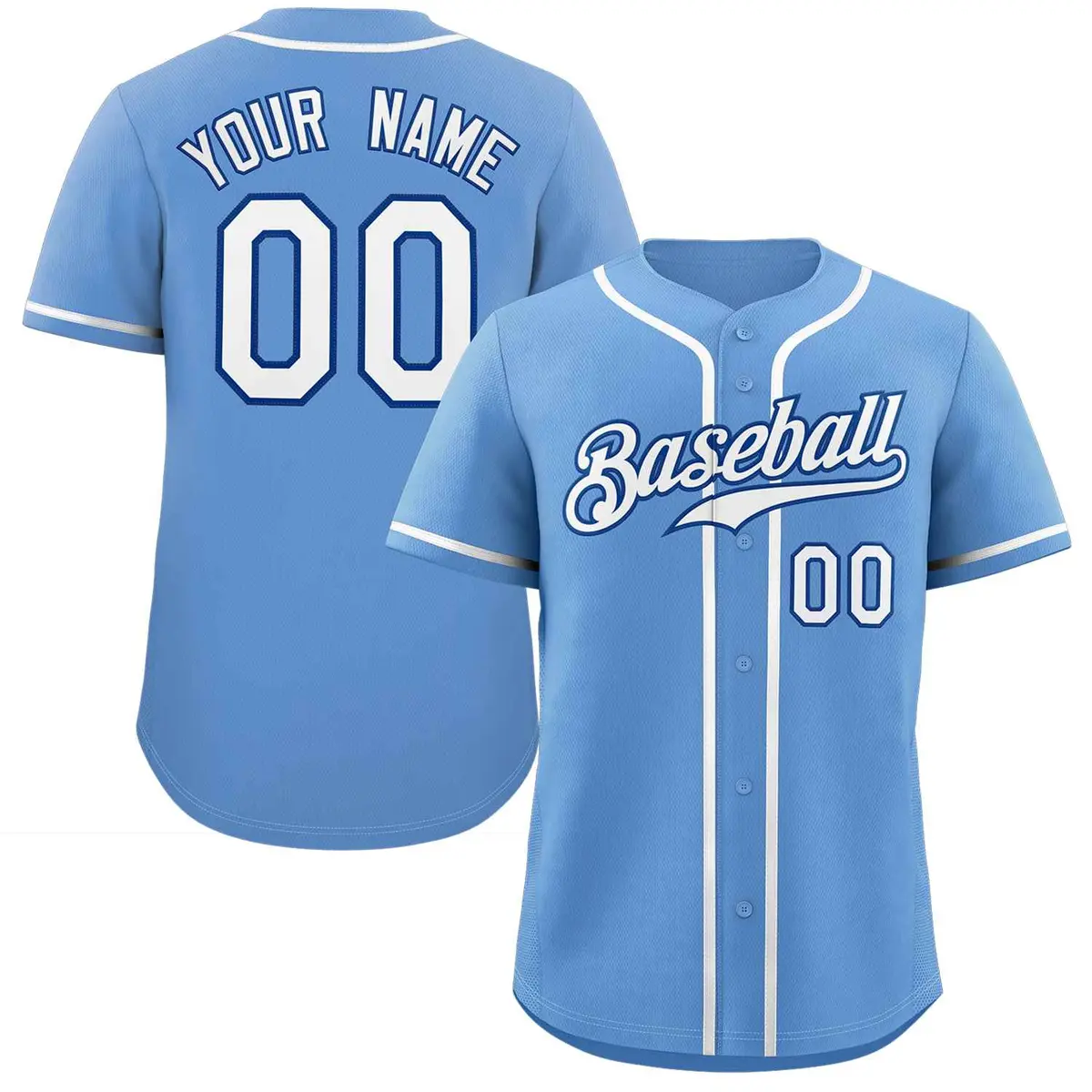 Light Blue White-Royal Classic Authentic Baseball Jersey