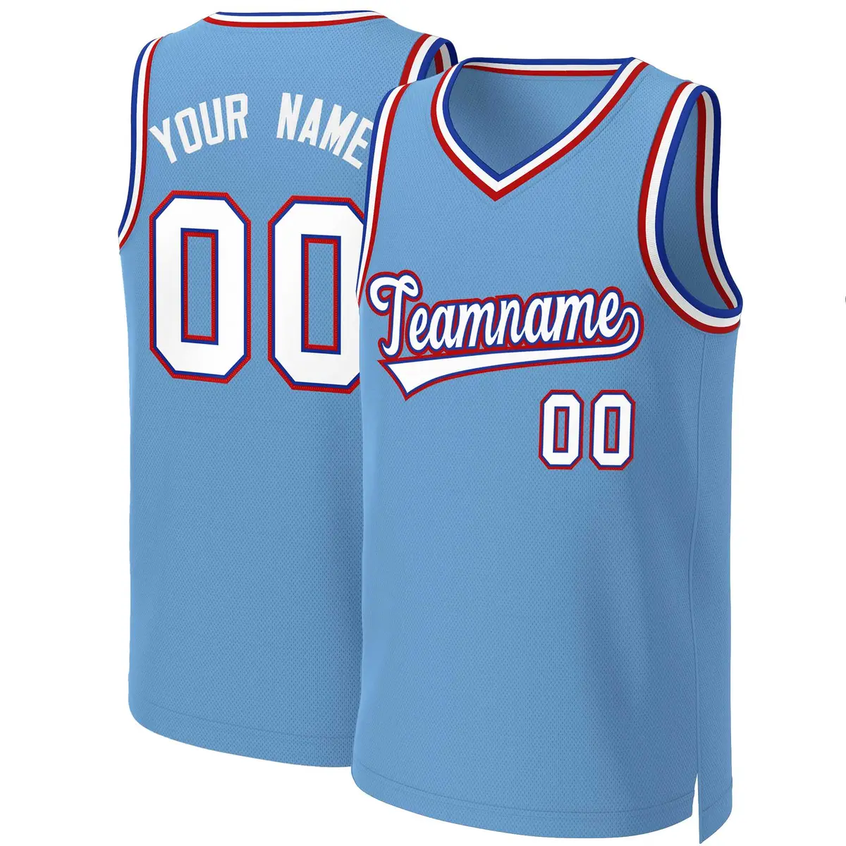 Light Blue White-Royal Classic Basketball Jersey