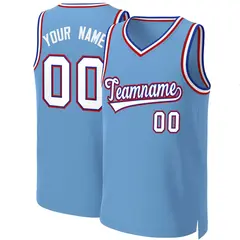 Light Blue White-Royal Classic Basketball Jersey