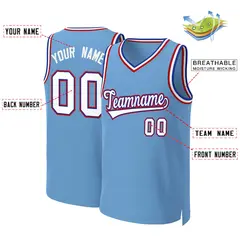 Light Blue White-Royal Classic Basketball Jersey 2
