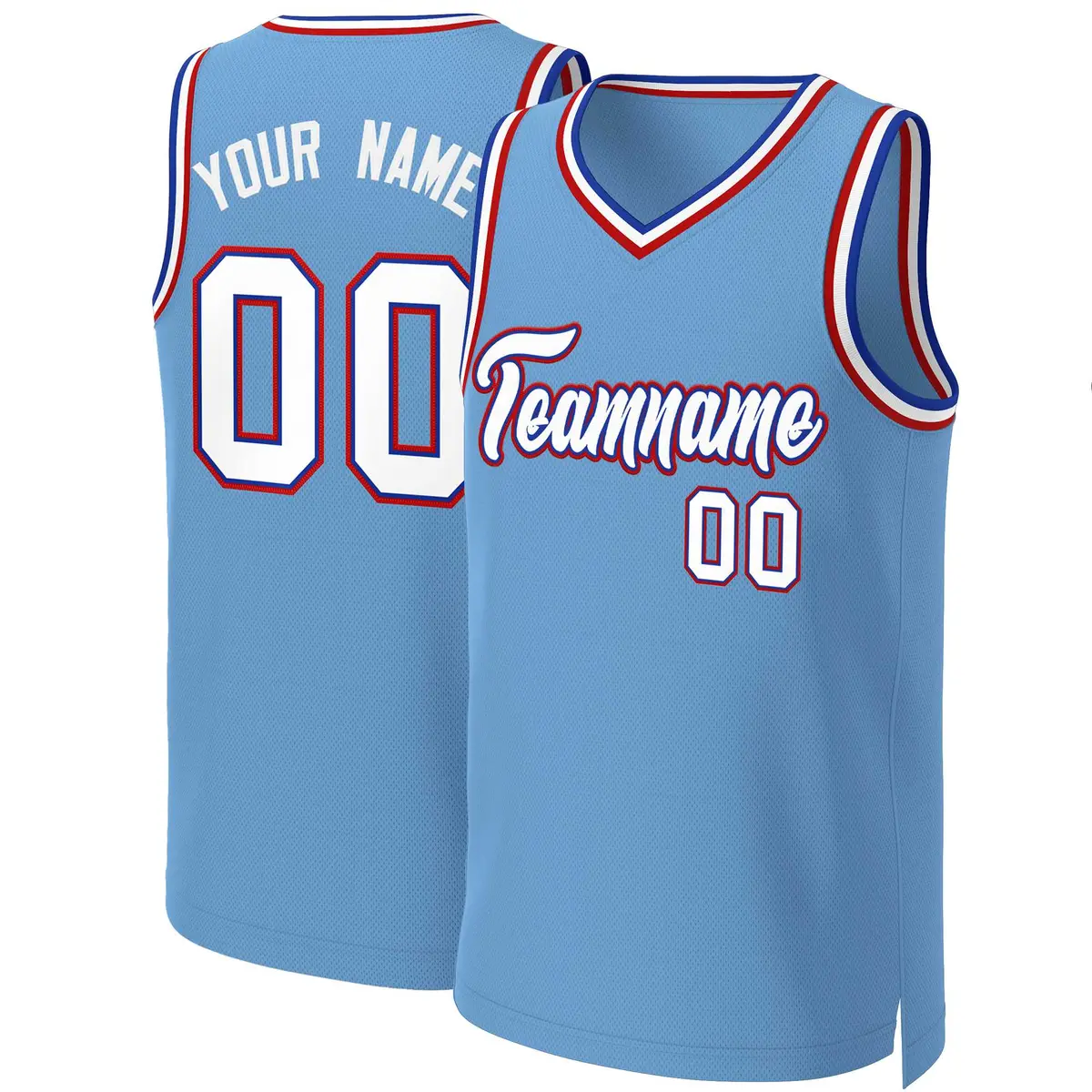 Light Blue White-Royal Classic Basketball Jersey
