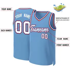 Light Blue White-Royal Classic Basketball Jersey 2