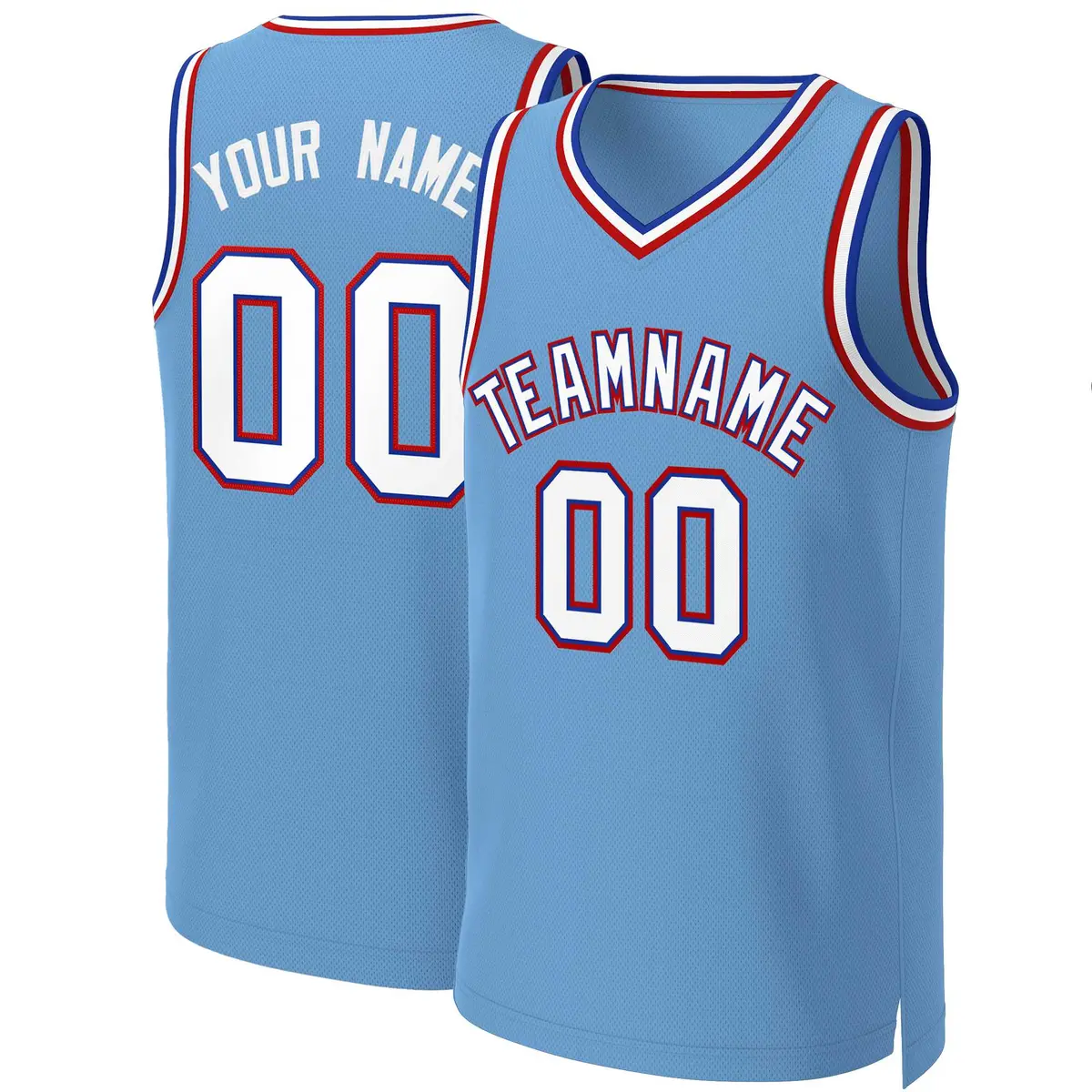 Light Blue White-Royal Classic Basketball Jersey