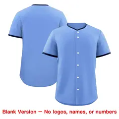 Light Blue White Royal Baseball Jersey 8