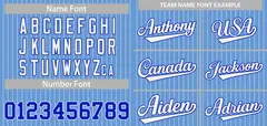 Light Blue White-Royal Stripe Fashion Baseball Jersey 2