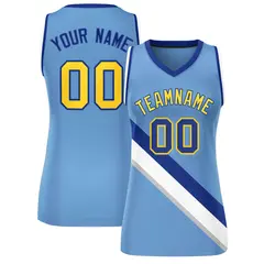 Women's Light Blue White-Royal Thick Slash Mesh Basketball Jersey 1