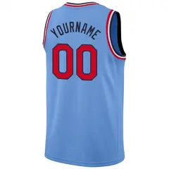 Light Blue White-Silver Classic Mesh Sport Basketball Jersey 6