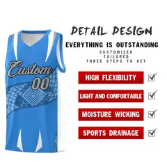 Light Blue White Snake Scale Venomous Fang Graffiti Basketball Jersey 2